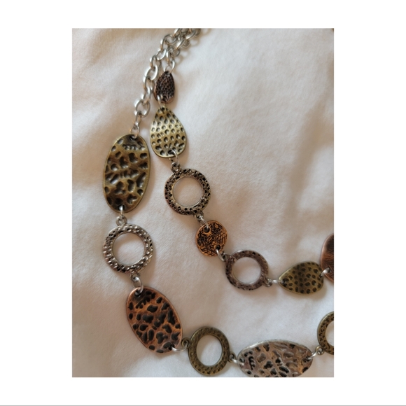 Double Strand Mixed Metal Necklace - Picture 2 of 2